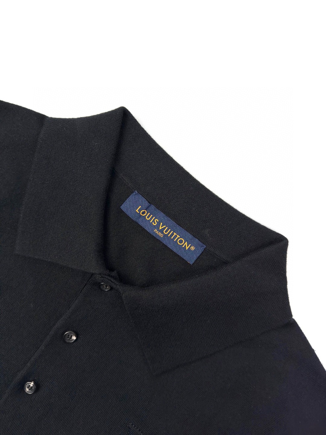 LOUIS VUITTON 路易威登 刺绣字母logo针织Polo衫 短袖 T 恤 上衣 夏款 黑色