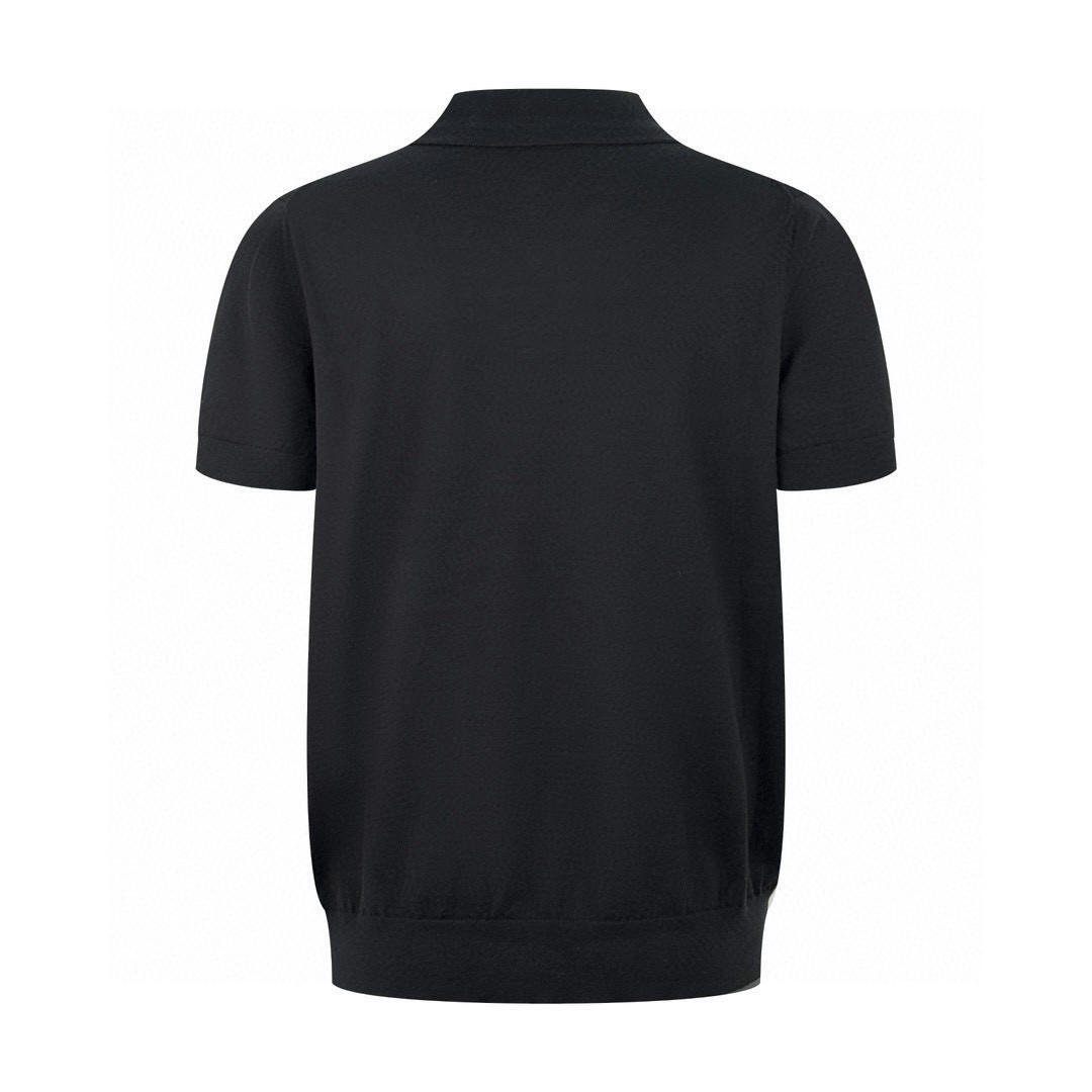 LOUIS VUITTON 路易威登 刺绣字母logo针织Polo衫 短袖 T 恤 上衣 夏款 黑色