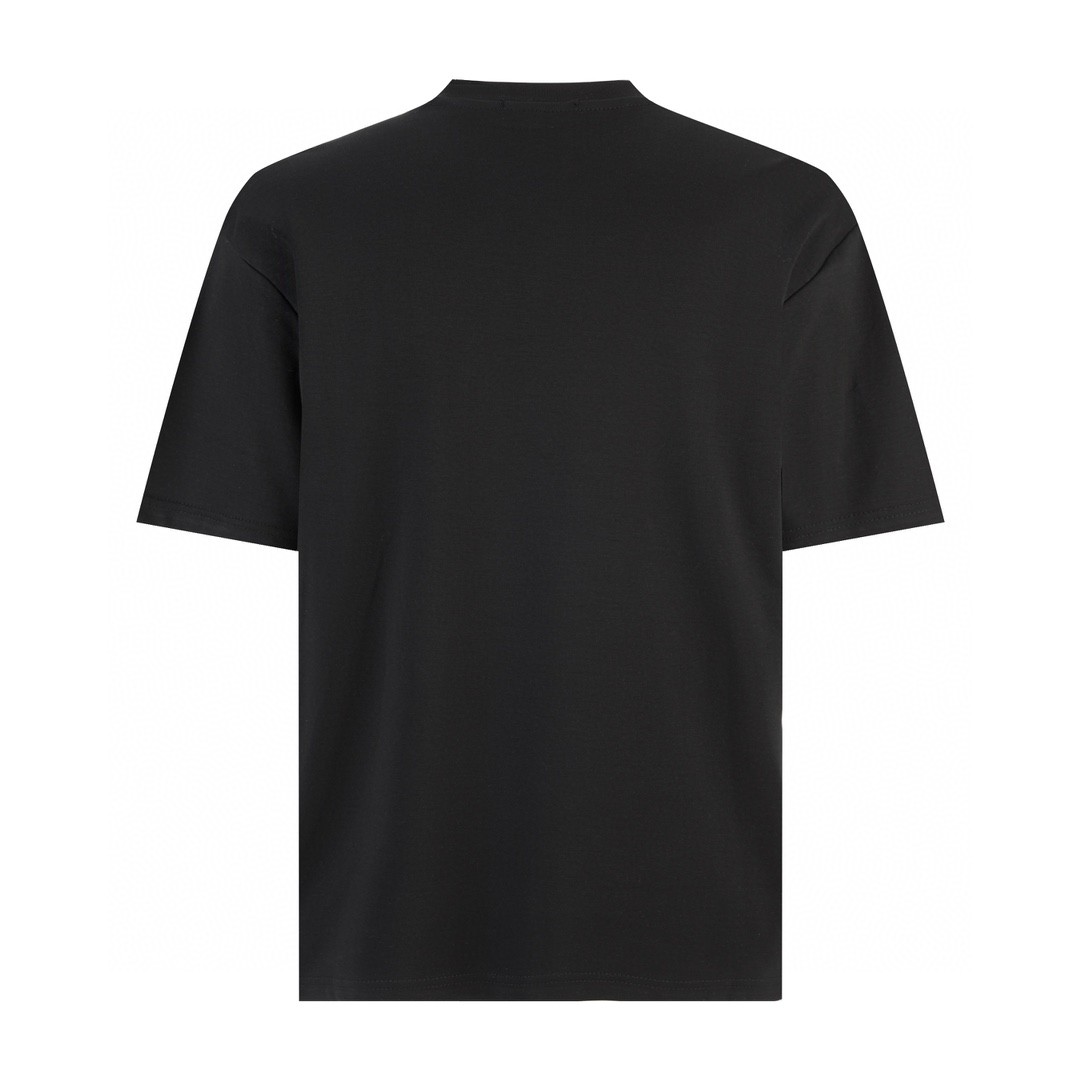 PRADA 普拉达 纯色领口小字母logo短袖 圆领 T恤 黑色