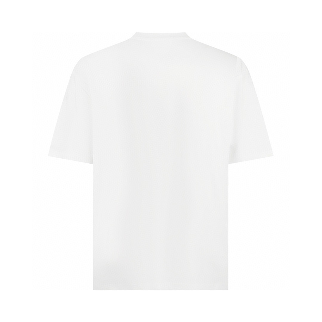 PRADA 普拉达 纯色领口小字母logo短袖 圆领 T恤 白色 