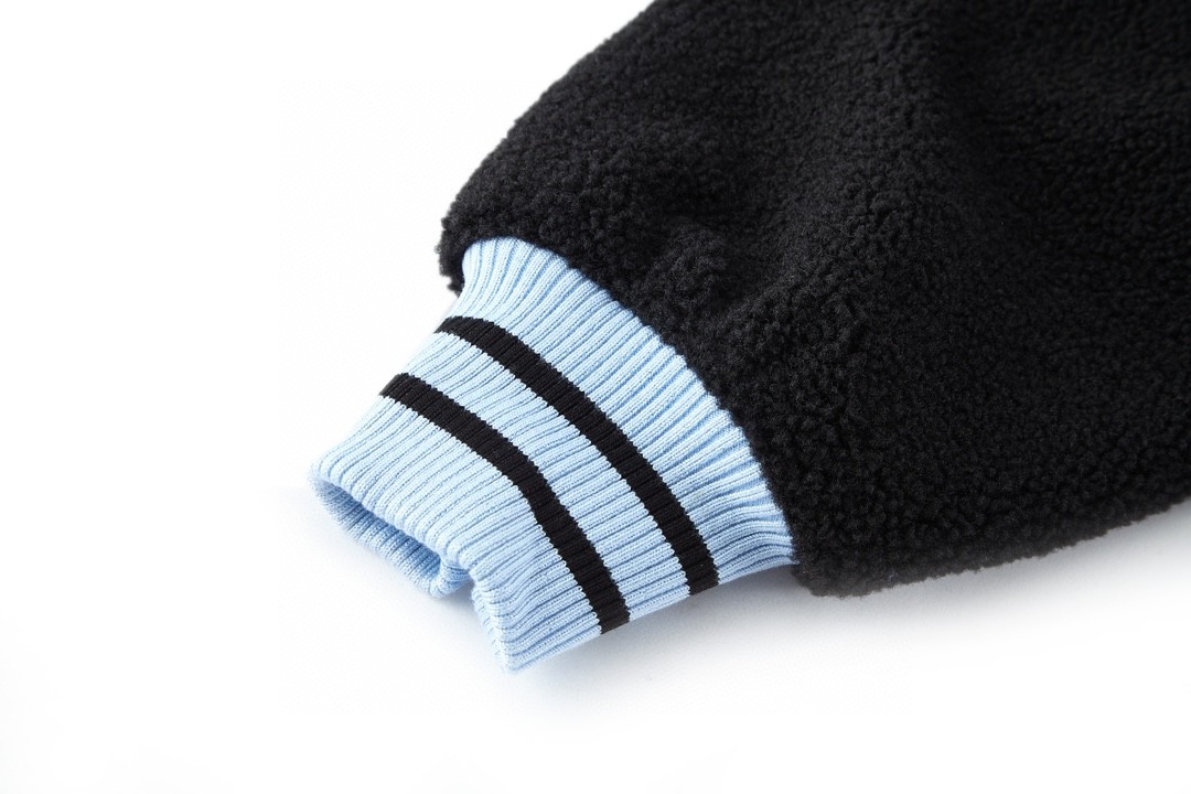 LOUIS VUITTON 路易威登 SS24 拼色字母珍珠刺绣拉链羊毛夹克 外套 棒球服 蓝色 1AFAJE