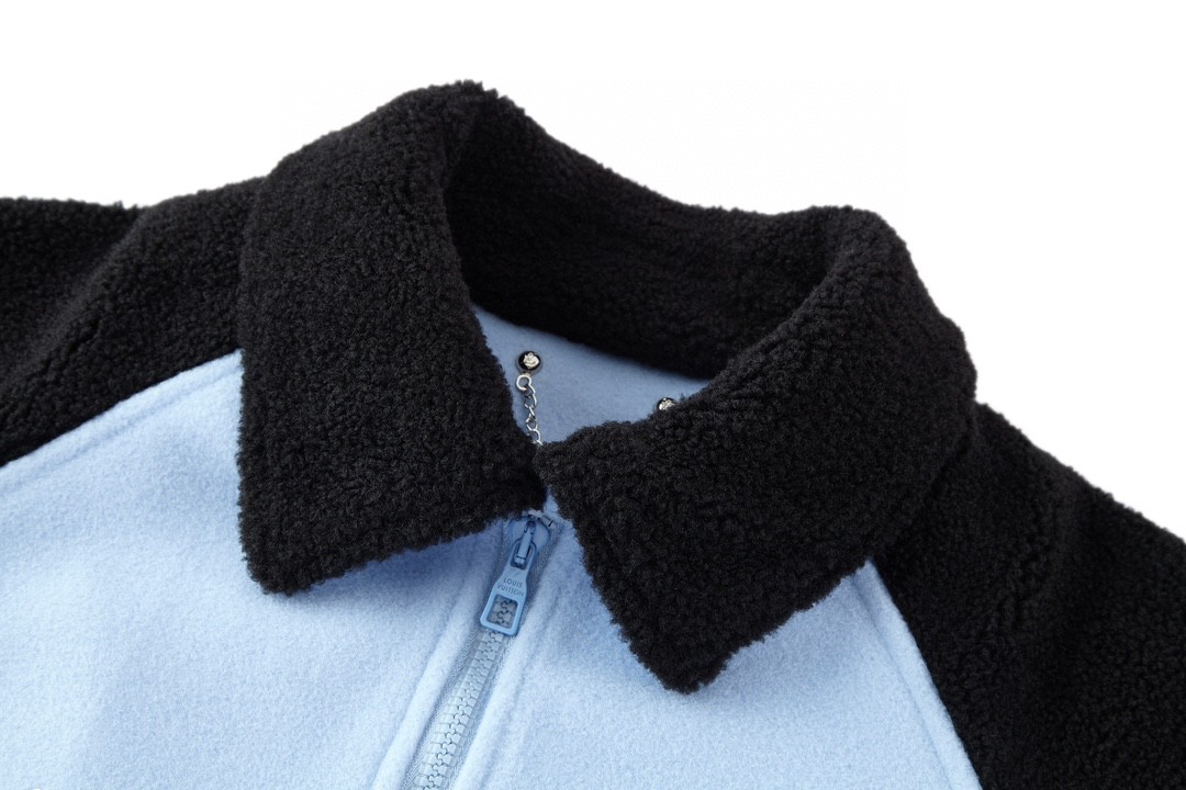 LOUIS VUITTON 路易威登 SS24 拼色字母珍珠刺绣拉链羊毛夹克 外套 棒球服 蓝色 1AFAJE