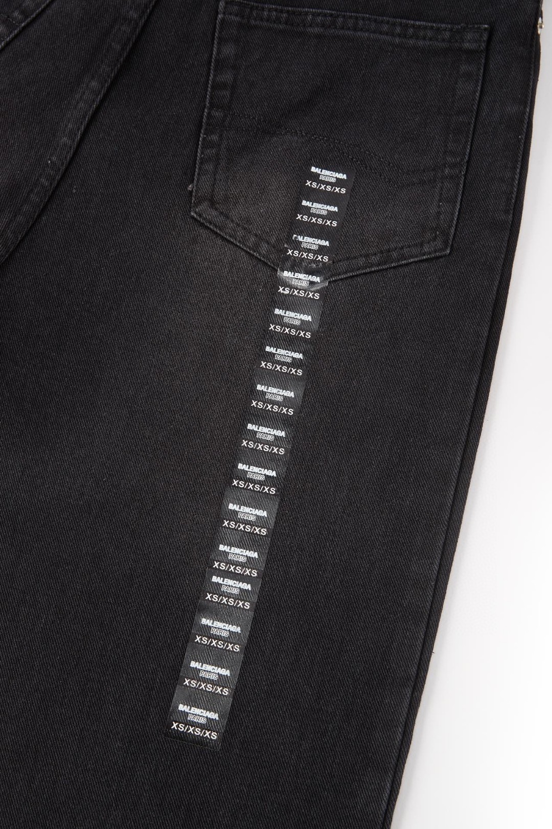 Balenciaga 巴黎世家 logo字母贴标纯色牛仔裤 长裤 黑色 767977TNW111672