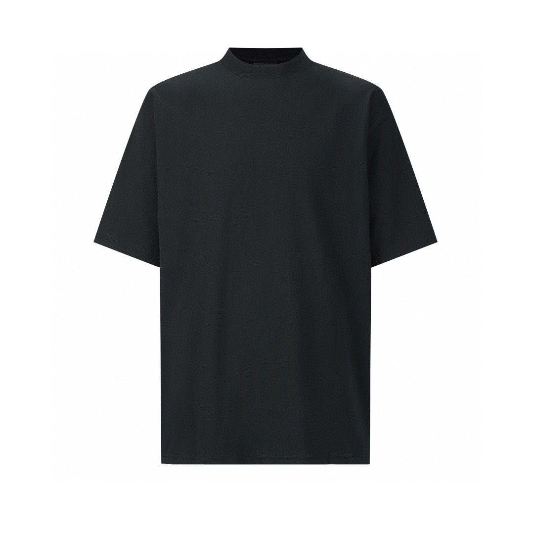 Balenciaga 巴黎世家 纯色后背水钻字母logo印花短袖 T 恤 圆领 夏季 黑色 641655TPVP71000