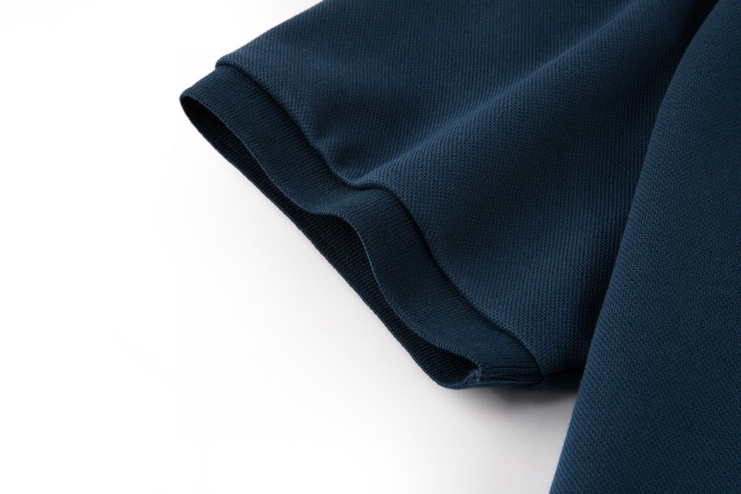 GUCCI 古驰 领口GG字母logo条纹边饰Polo衫 短袖 T恤 夏季 藏蓝色 768630-XJF45-4030