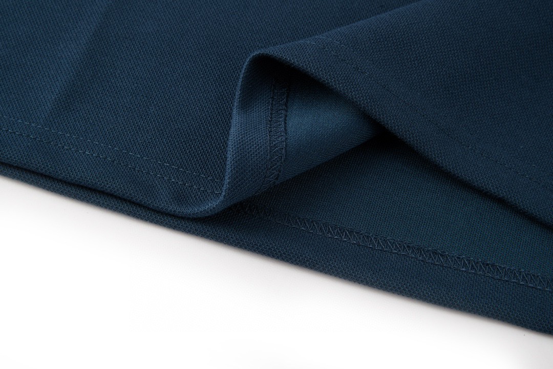 GUCCI 古驰 领口GG字母logo条纹边饰Polo衫 短袖 T恤 夏季 藏蓝色 768630-XJF45-4030