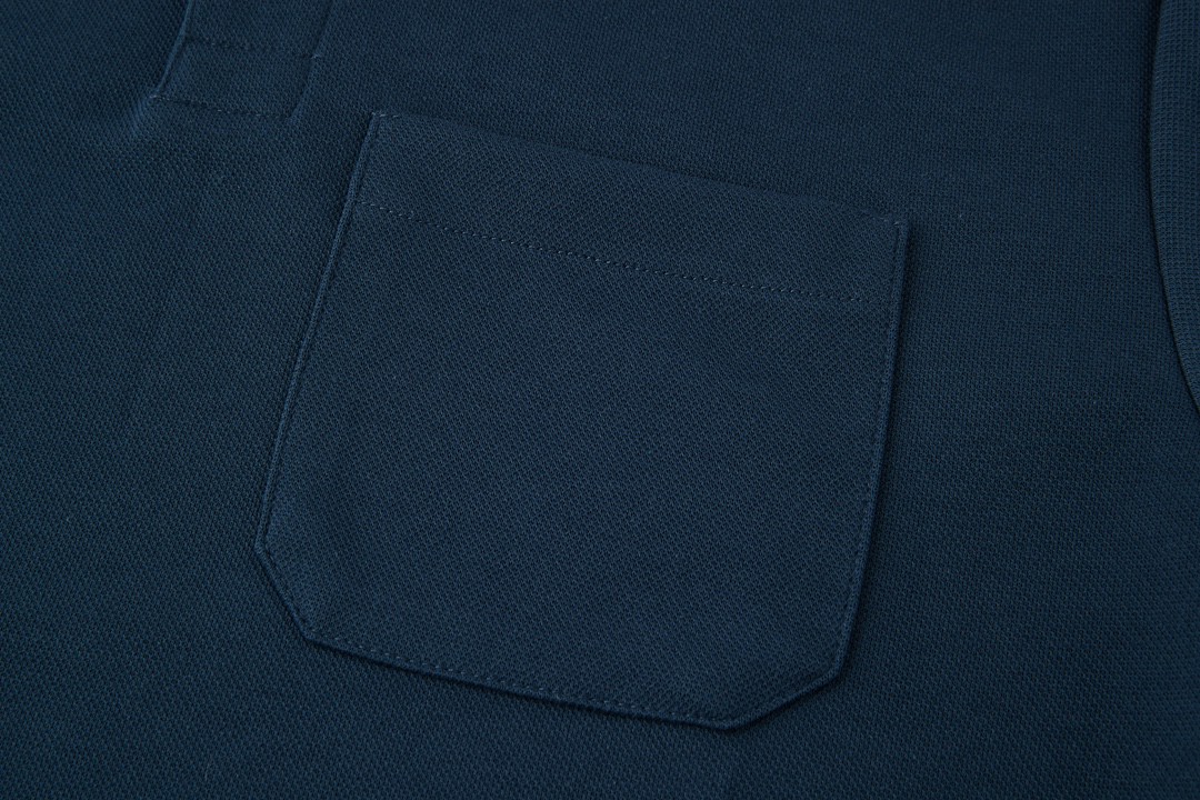 GUCCI 古驰 领口GG字母logo条纹边饰Polo衫 短袖 T恤 夏季 藏蓝色 768630-XJF45-4030