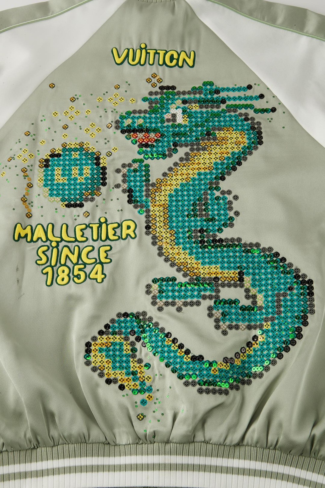 LOUIS VUITTON 路易威登 龙年像素丝绸夹克 外套 棒球服 绿色