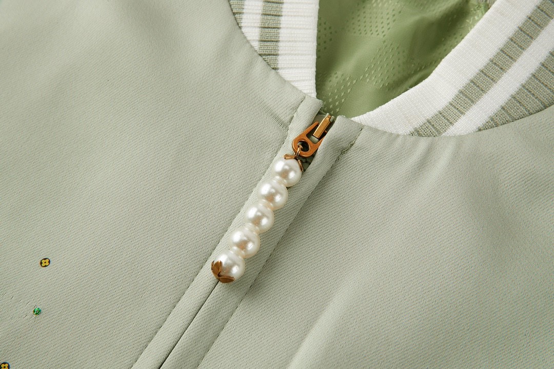 LOUIS VUITTON 路易威登 龙年像素丝绸夹克 外套 棒球服 绿色