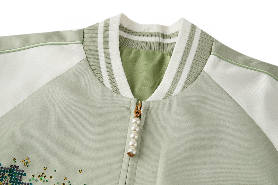 LOUIS VUITTON 路易威登 龙年像素丝绸夹克 外套 棒球服 绿色