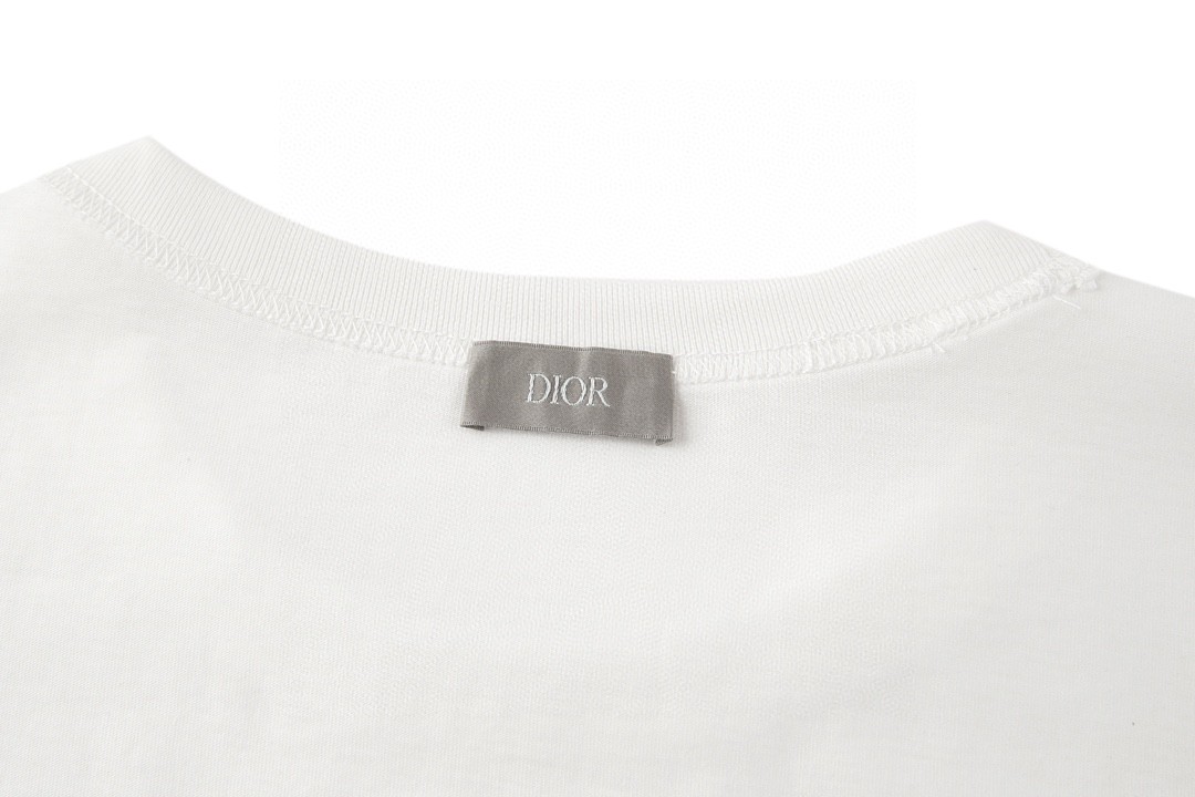 DIOR 迪奥 大O贴布字母Logo印花 圆领 T恤 短袖 夏季 白色 493J642A0817-C085