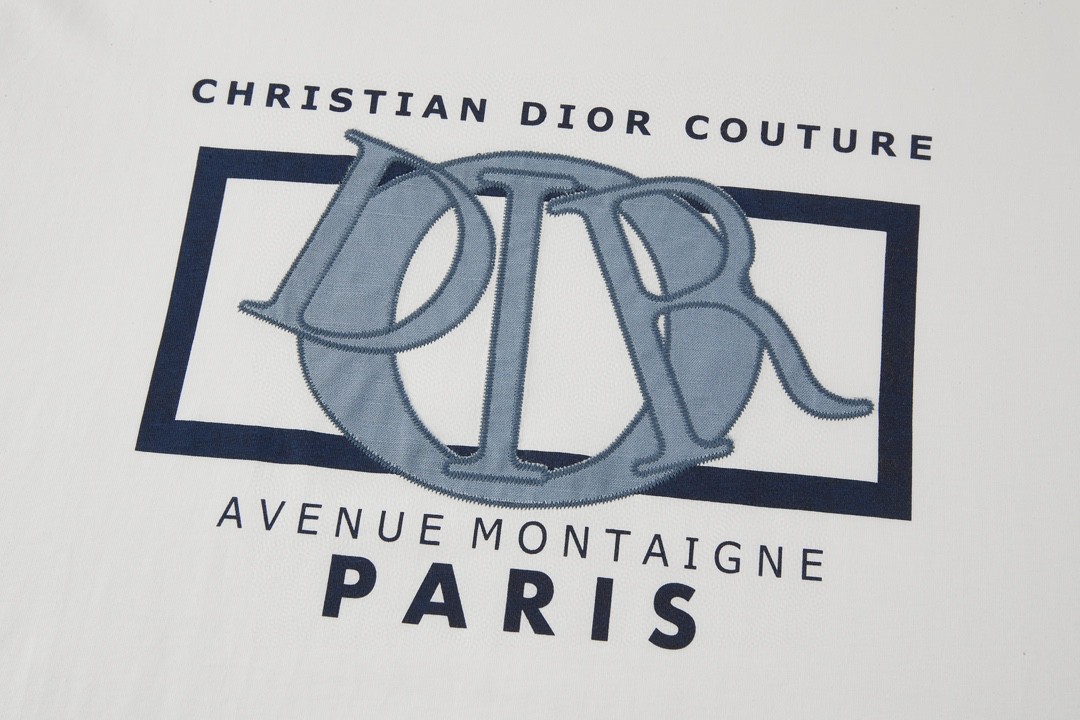 DIOR 迪奥 大O贴布字母Logo印花 圆领 T恤 短袖 夏季 白色 493J642A0817-C085