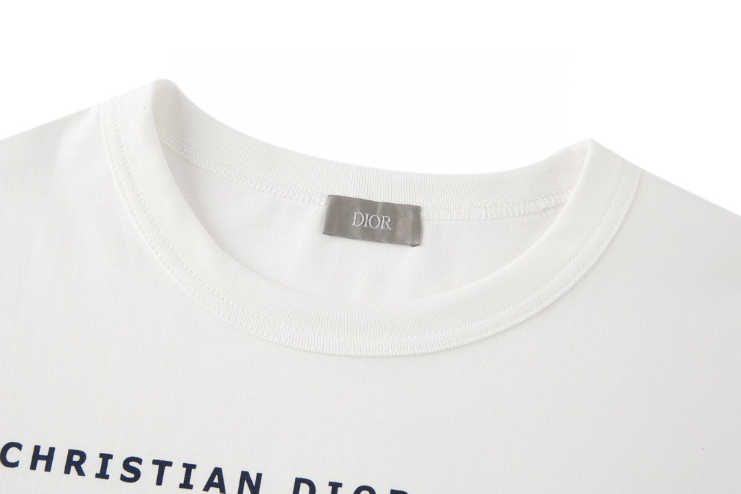 DIOR 迪奥 大O贴布字母Logo印花 圆领 T恤 短袖 夏季 白色 493J642A0817-C085