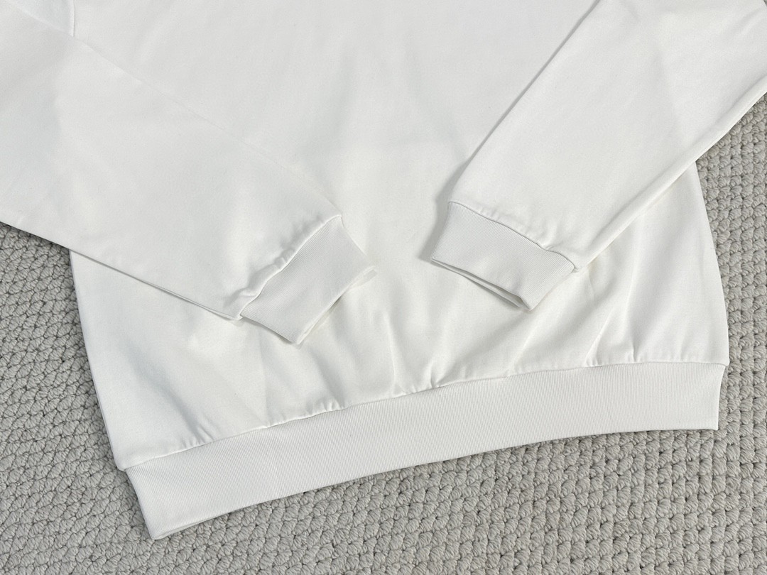 LOUIS VUITTON 路易威登 刺绣字母logo珍珠抽绳连帽卫衣 长袖 外套 白色 1AFJH1