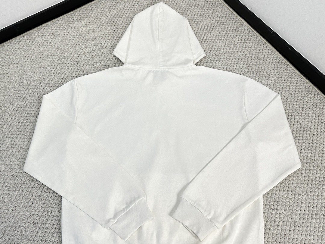 LOUIS VUITTON 路易威登 刺绣字母logo珍珠抽绳连帽卫衣 长袖 外套 白色 1AFJH1