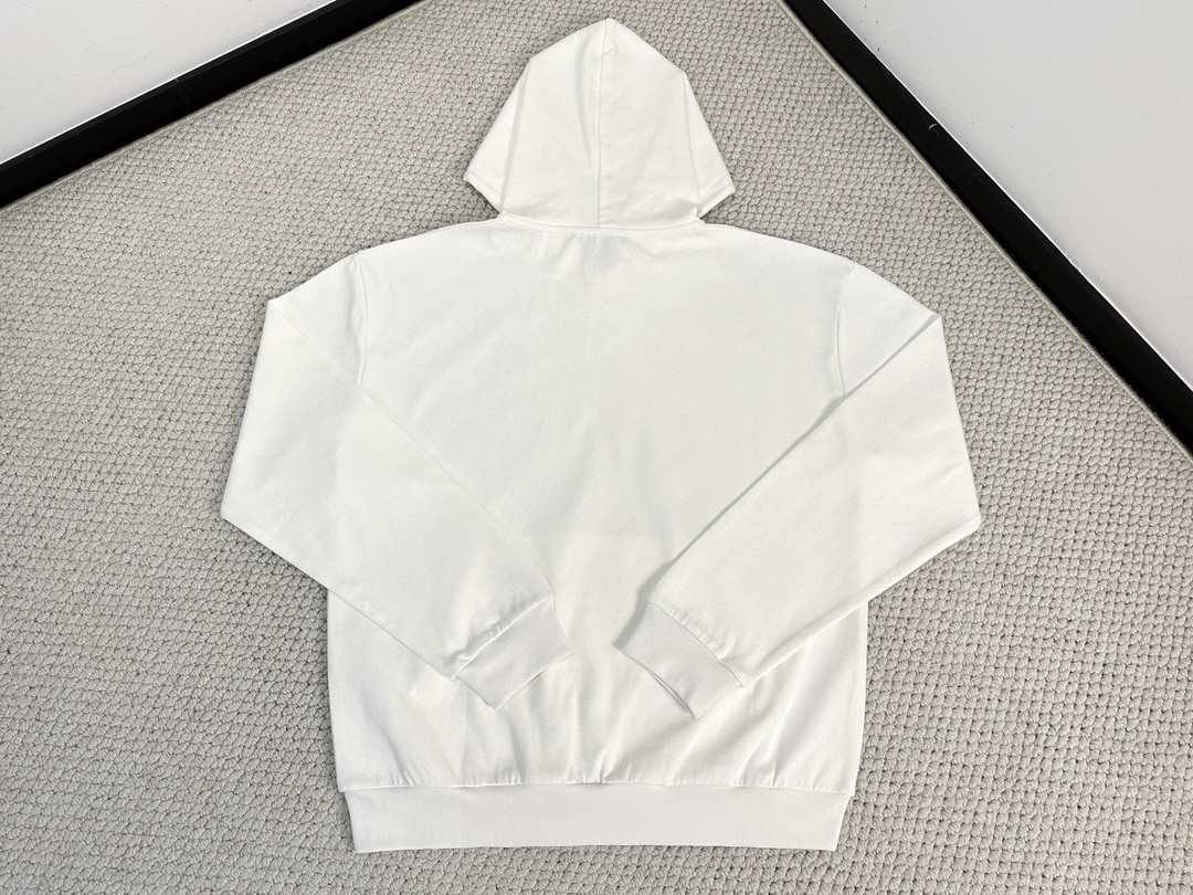 LOUIS VUITTON 路易威登 刺绣字母logo珍珠抽绳连帽卫衣 长袖 外套 白色 1AFJH1