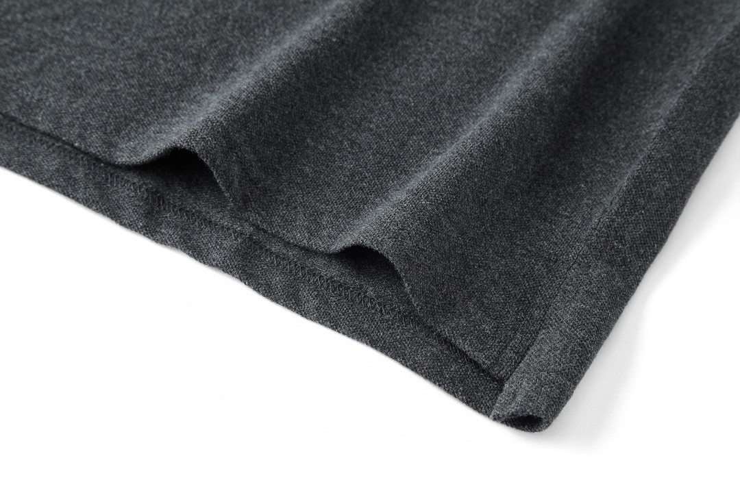 SAINT LAURENT YSL 纯色刺绣徽标Polo衫 短袖 T恤 黑灰色