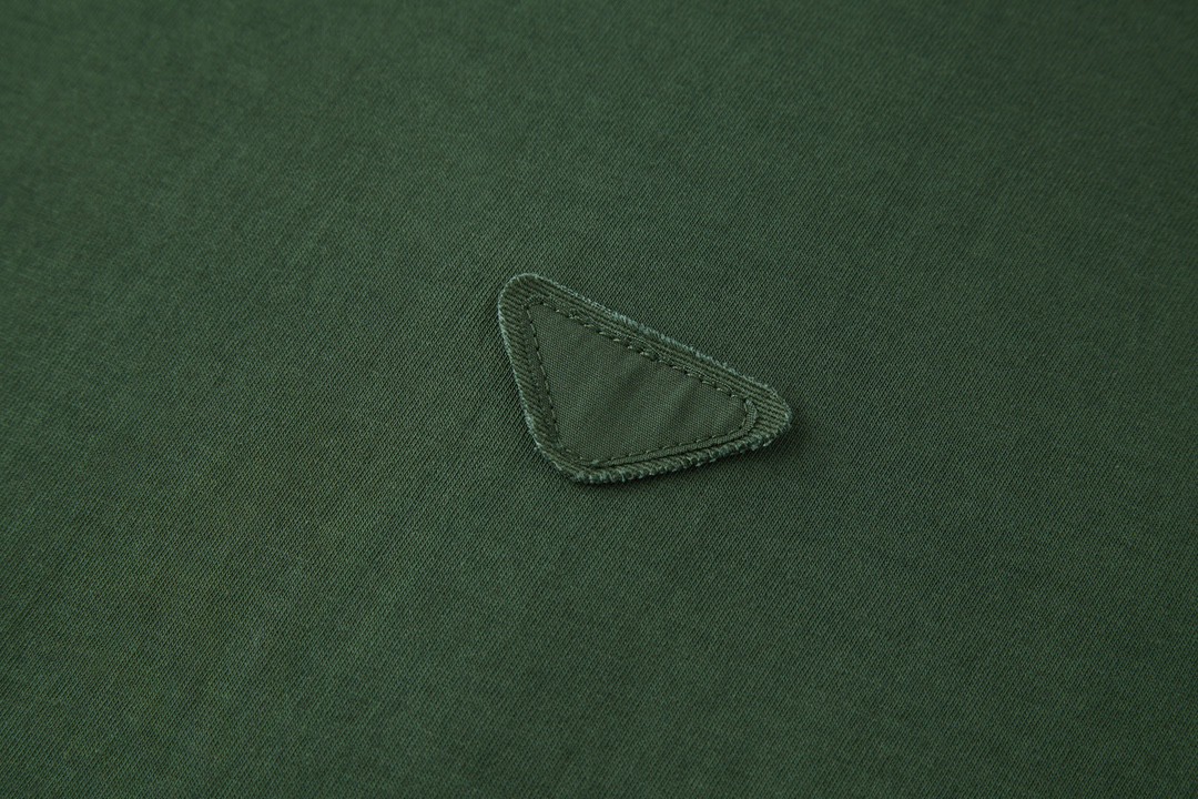 PRADA 普拉达 假两件徽标 圆领 短袖 T恤 绿色 