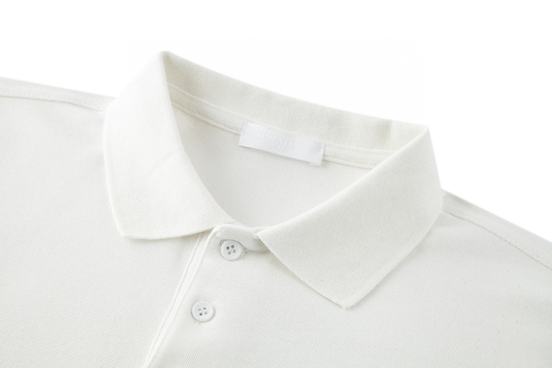 PRADA 普拉达 三角标口袋Polo衫 短袖 T恤 白色
