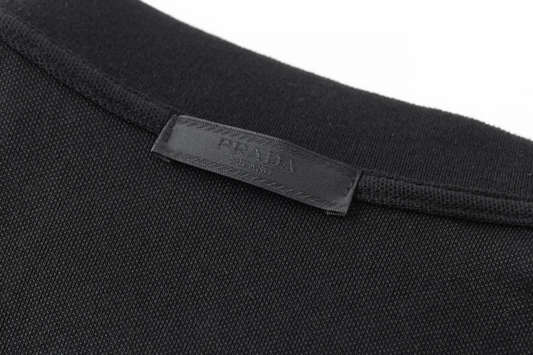 PRADA 普拉达 三角标口袋Polo衫 短袖 T恤 黑色 