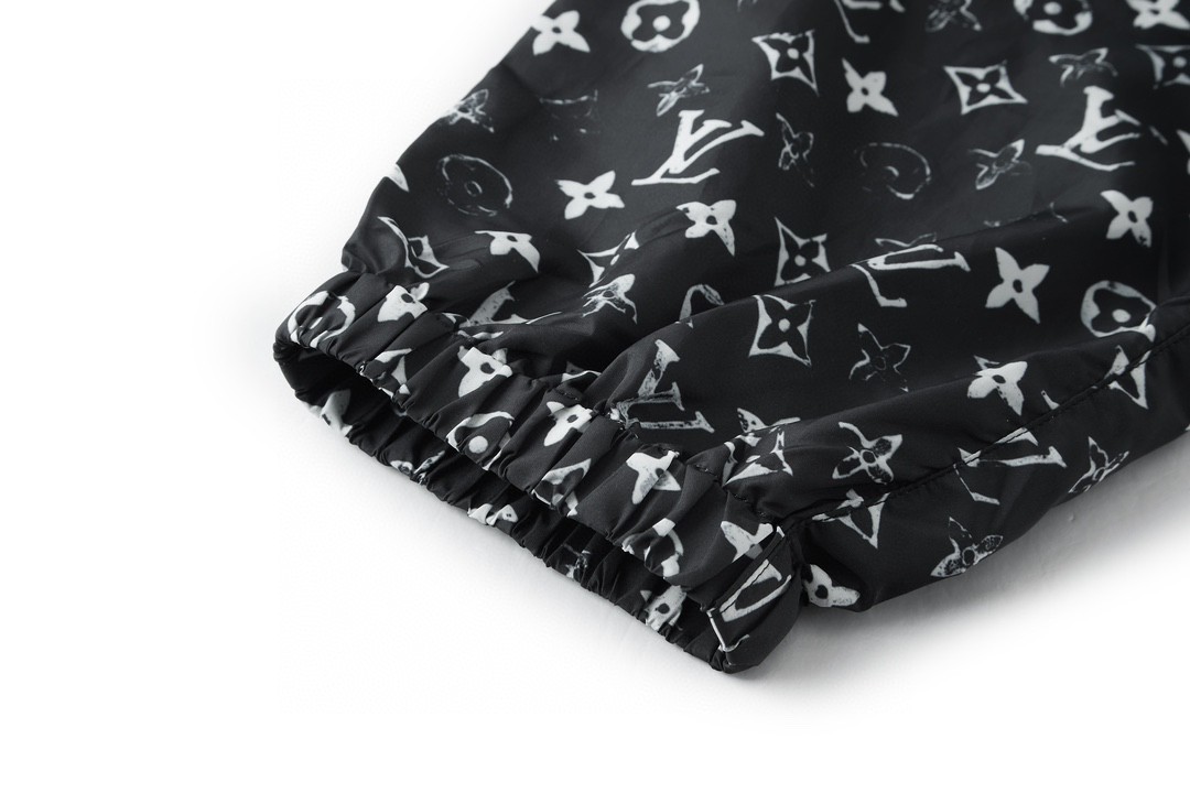 LOUIS VUITTON 路易威登 做旧老花运动裤 长裤 裤子 休闲裤 黑色 1A5TSH