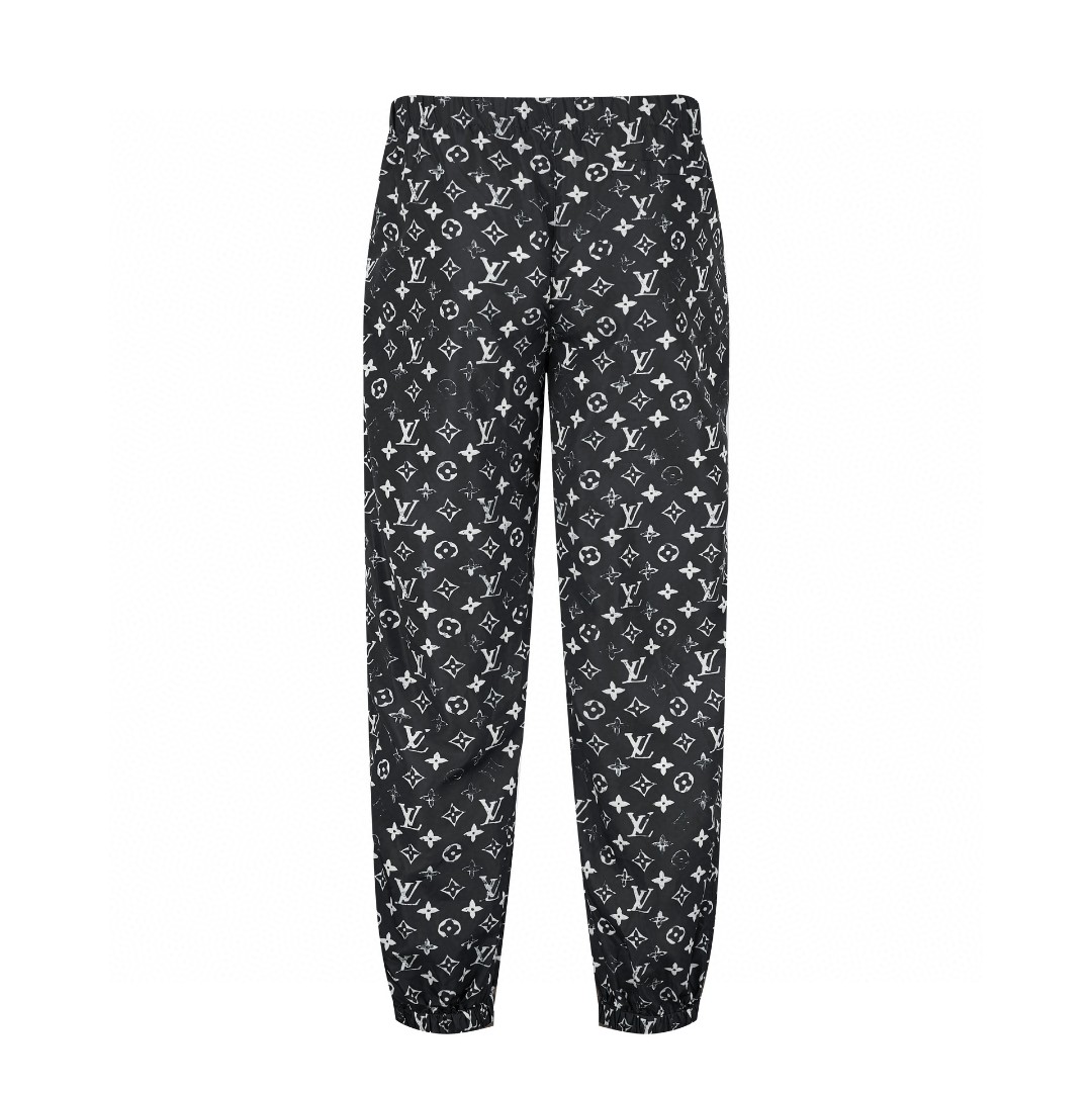 LOUIS VUITTON 路易威登 做旧老花运动裤 长裤 裤子 休闲裤 黑色 1A5TSH