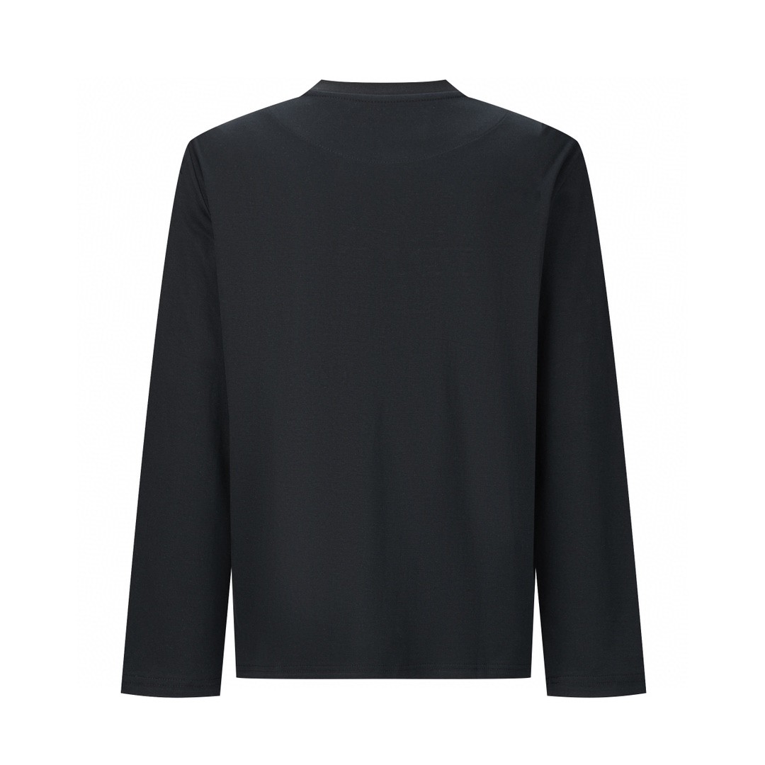 PRADA 普拉达 纯色刺绣字母logo T恤 长袖 黑色 