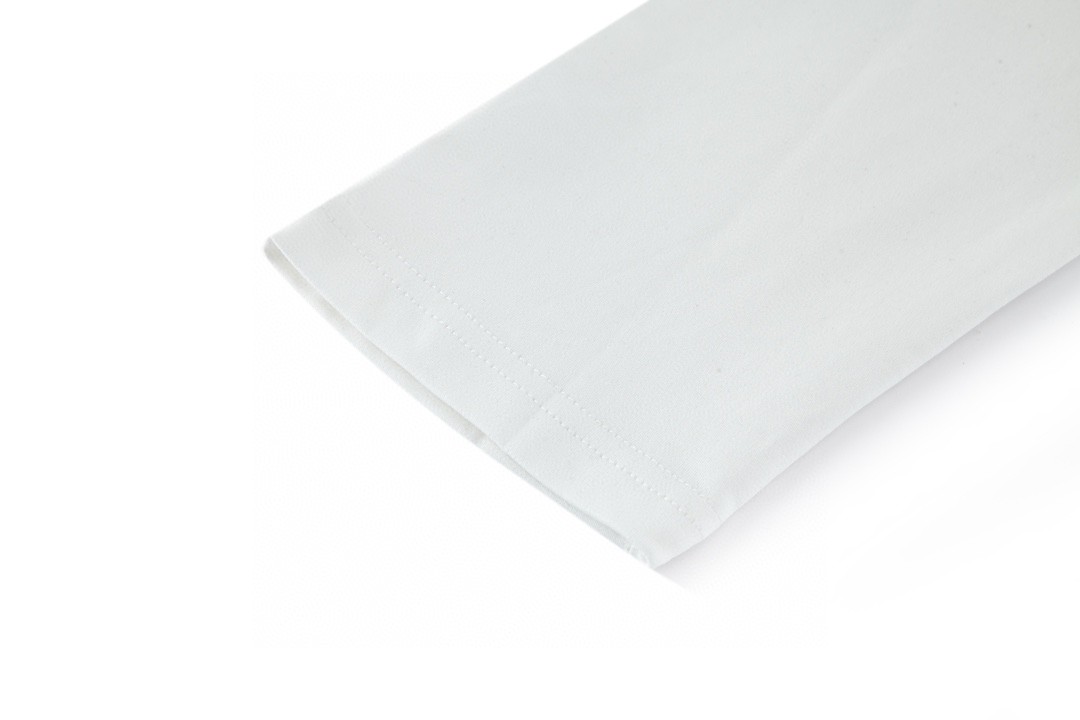 PRADA 普拉达 纯色领口logo徽标 T恤 长袖 白色 