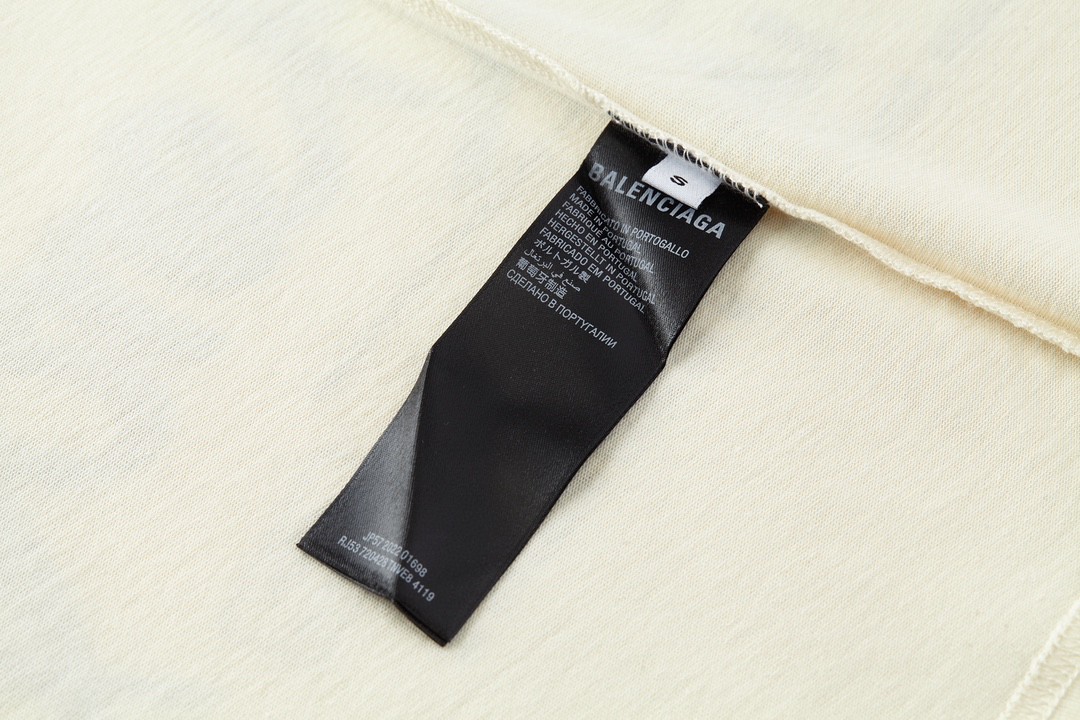 Balenciaga 巴黎世家 字母logo印花短袖 T恤 圆领 短款 夏季 米色