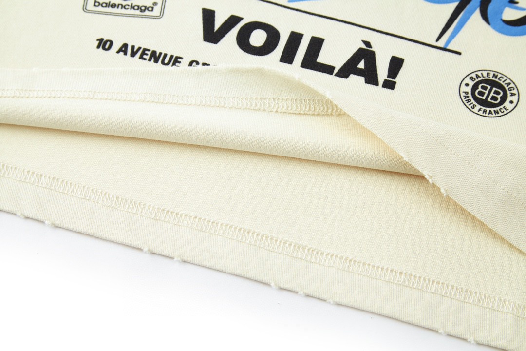 Balenciaga 巴黎世家 字母logo印花短袖 T恤 圆领 短款 夏季 米色