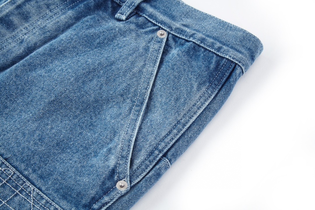 DIOR 迪奥 SS24 藤格纹图案纽扣牛仔裤 休闲裤 长裤 裤子 蓝色 493D186A383X-C585