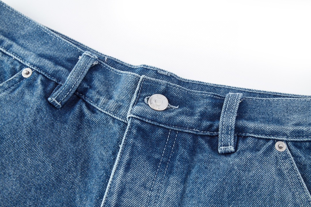 DIOR 迪奥 SS24 藤格纹图案纽扣牛仔裤 休闲裤 长裤 裤子 蓝色 493D186A383X-C585