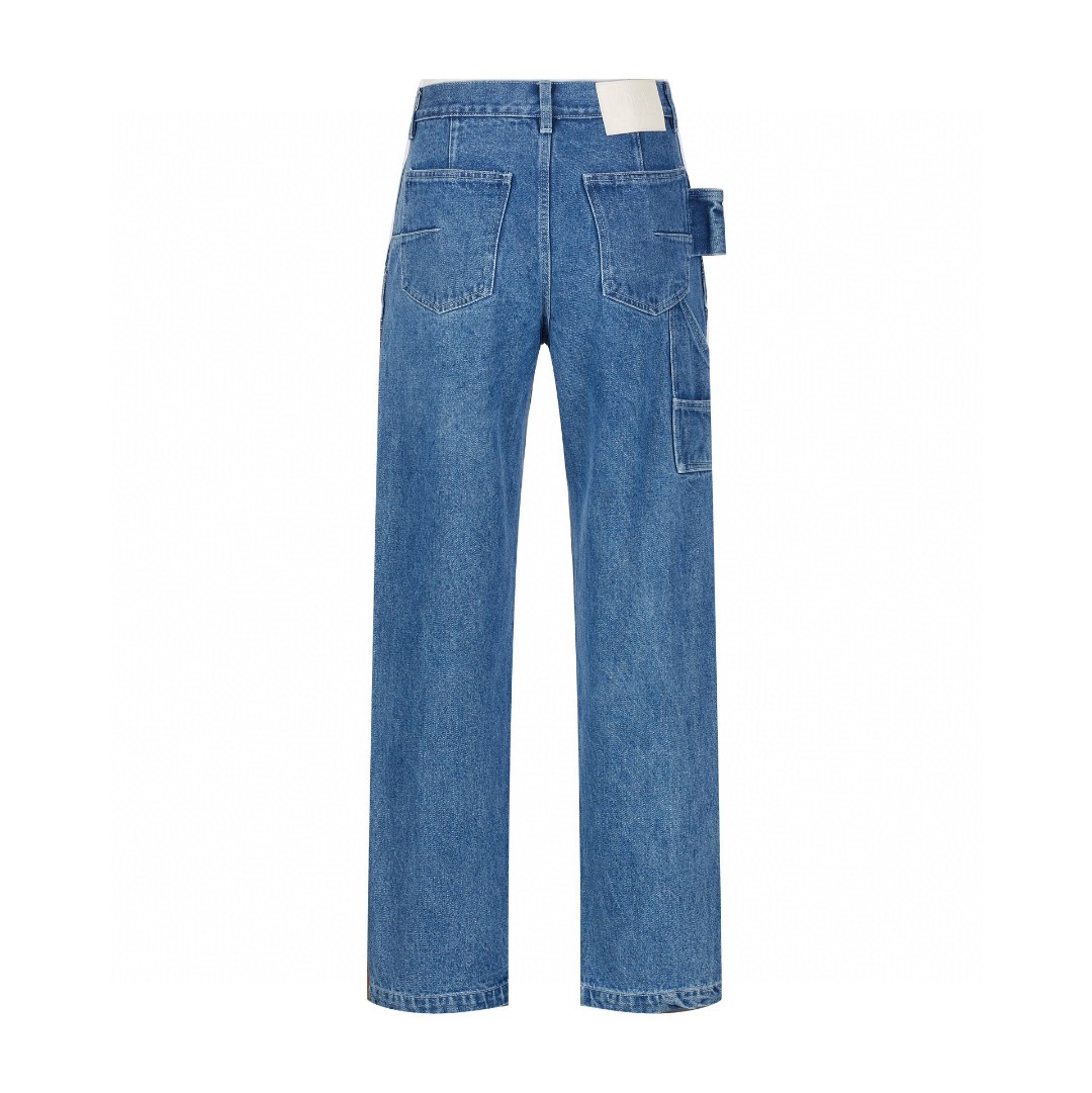 DIOR 迪奥 SS24 藤格纹图案纽扣牛仔裤 休闲裤 长裤 裤子 蓝色 493D186A383X-C585