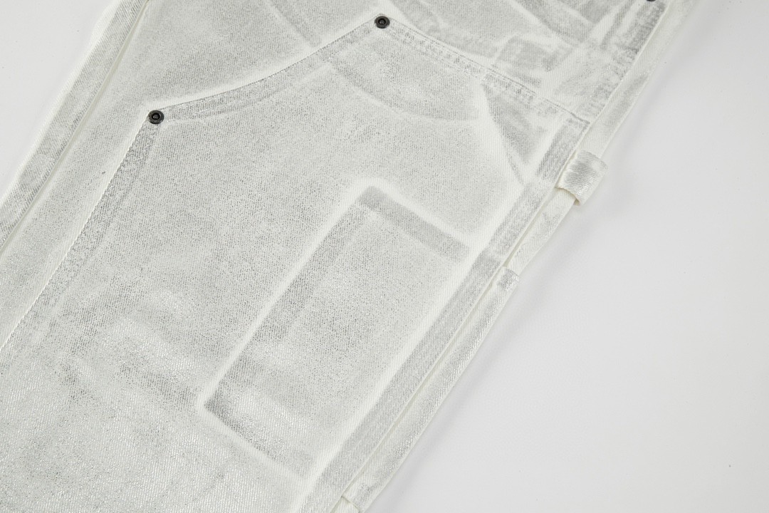 Supreme MM6 Maison Margiela 名款SS24WEEK7 FOIL DOUBLE KNEE PAINT 刷漆工艺铝箔金属牛仔裤 休闲裤 长裤 SUP-SS24-122