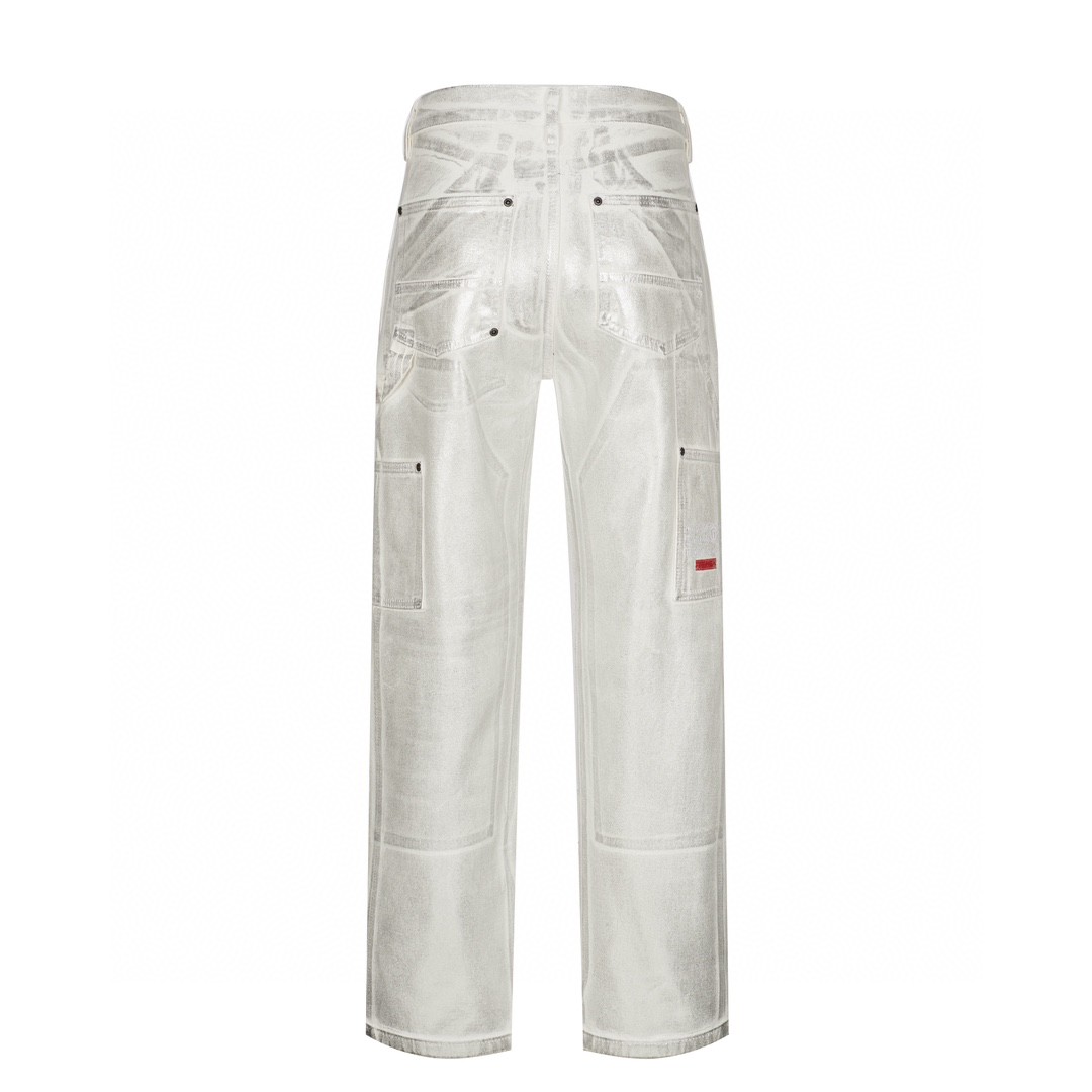 Supreme MM6 Maison Margiela 名款SS24WEEK7 FOIL DOUBLE KNEE PAINT 刷漆工艺铝箔金属牛仔裤 休闲裤 长裤 SUP-SS24-122