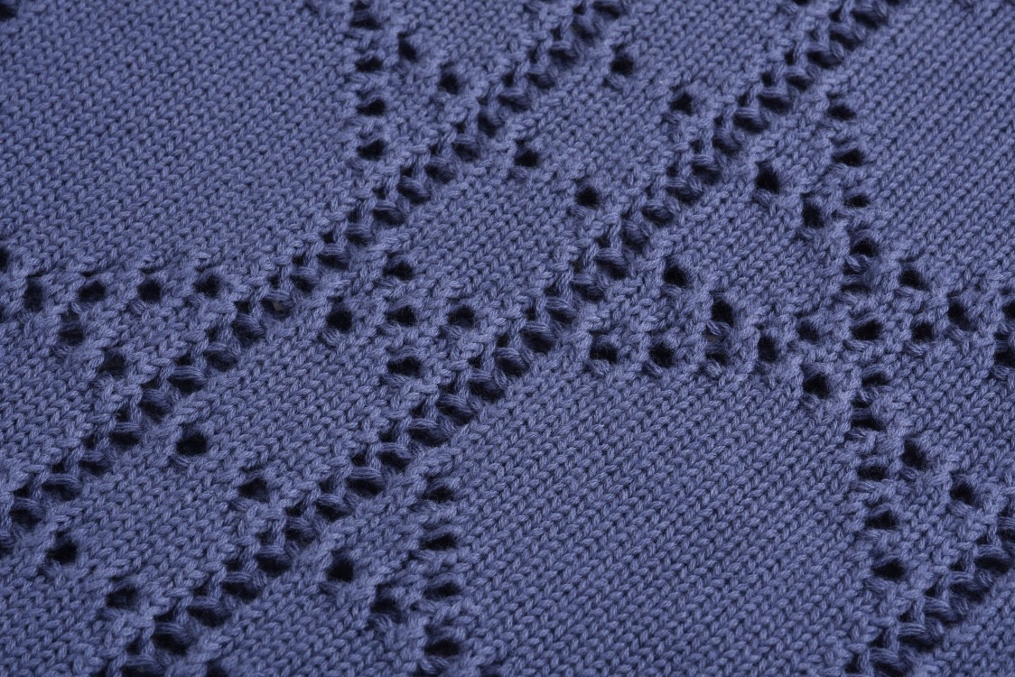 DIOR 迪奥 Logo字母贴花镂空翻领单排扣针织衫 衬衫 短袖 夏季 蓝色 493M530AT840-C580