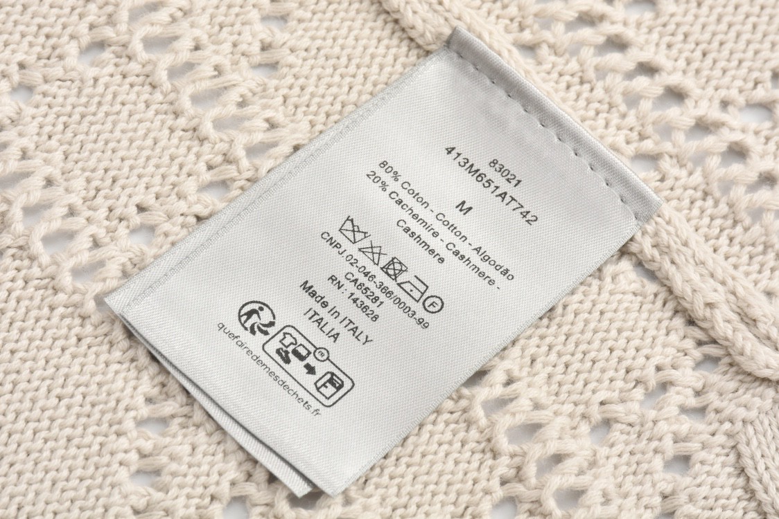 DIOR 迪奥 Logo字母贴花镂空翻领单排扣针织衫 衬衫 短袖 夏季 米色 493M530AT840-C080