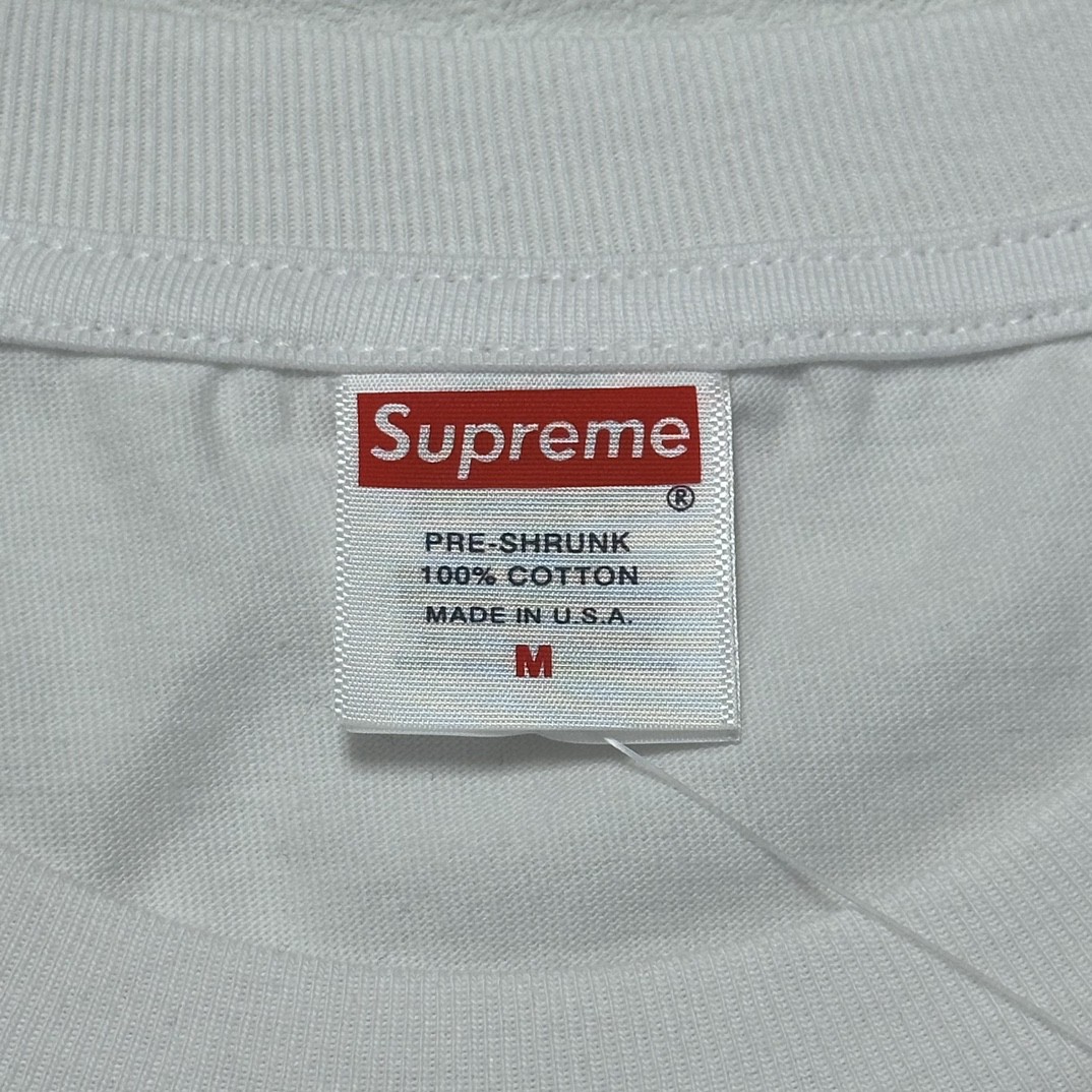 Supreme PINLINE TEE 字母logo短袖 T恤 黑色 白色 男女同款 SUP-SS24-153