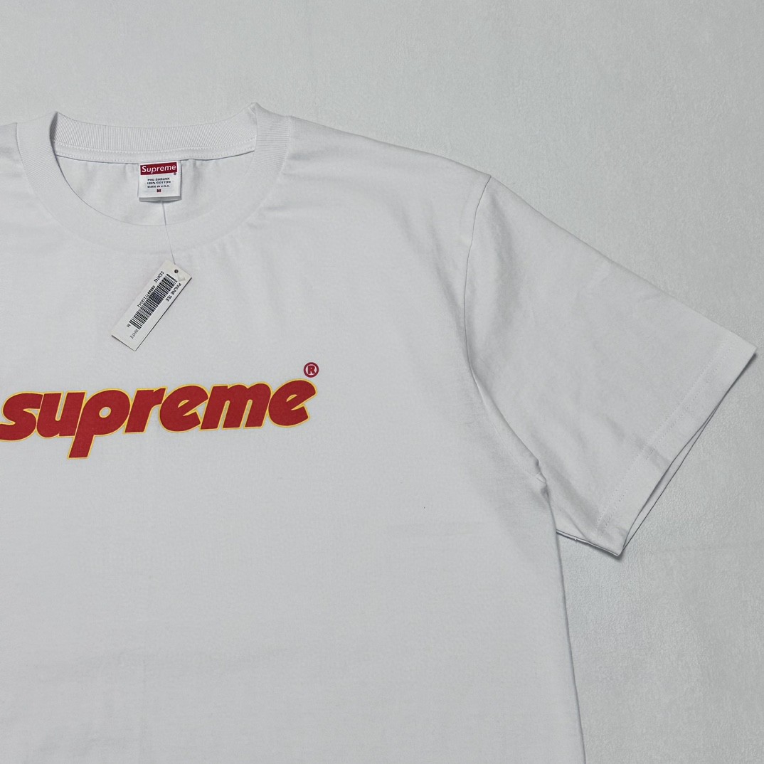 Supreme PINLINE TEE 字母logo短袖 T恤 黑色 白色 男女同款 SUP-SS24-153