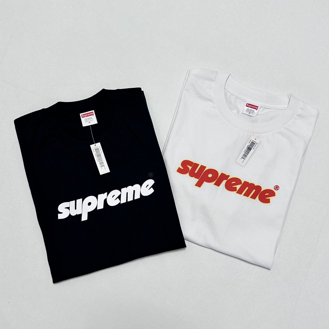 Supreme PINLINE TEE 字母logo短袖 T恤 黑色 白色 男女同款 SUP-SS24-153