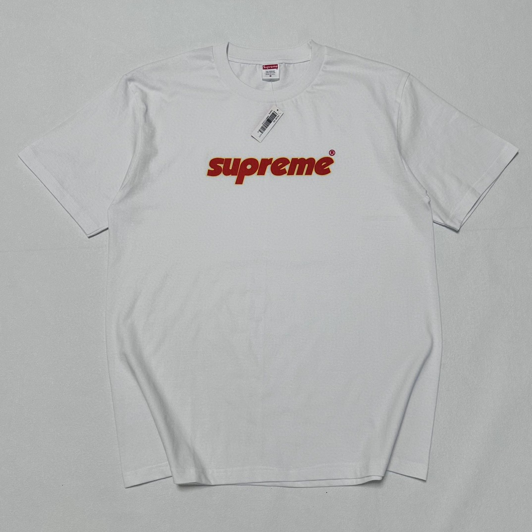 Supreme PINLINE TEE 字母logo短袖 T恤 黑色 白色 男女同款 SUP-SS24-153