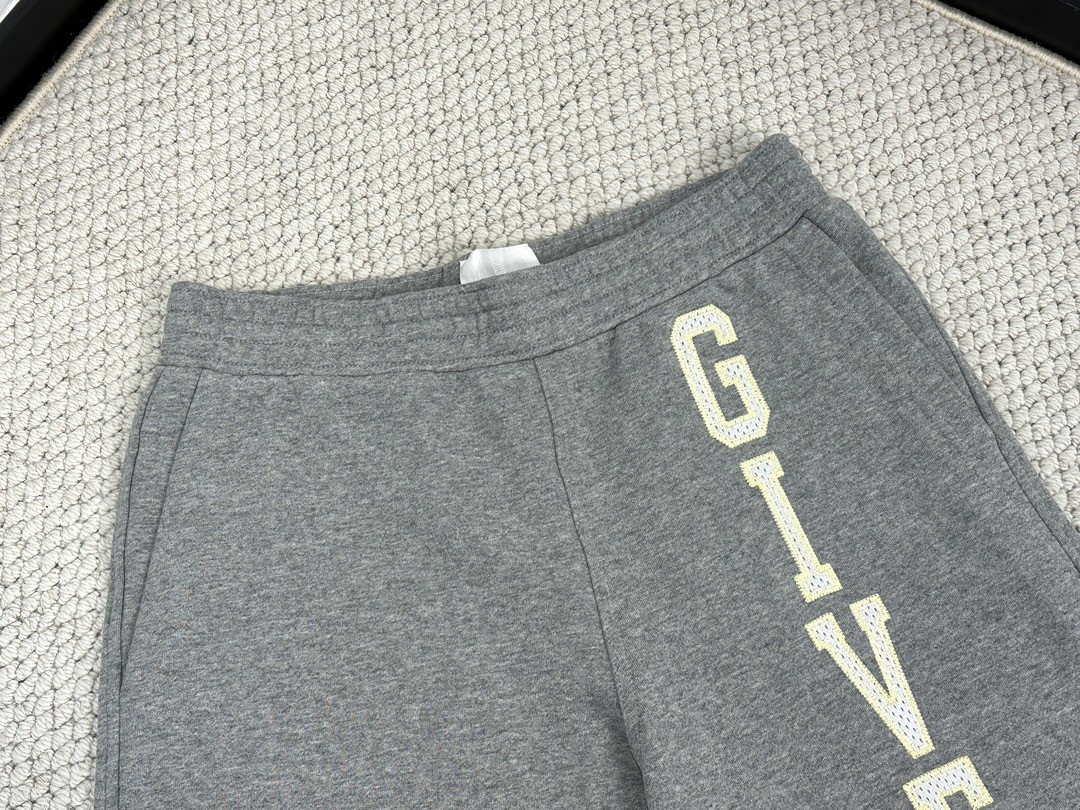 Givenchy 纪梵希 logo字母刺绣百慕大短裤 休闲裤 运动裤 灰色 BM515J3YMW-055