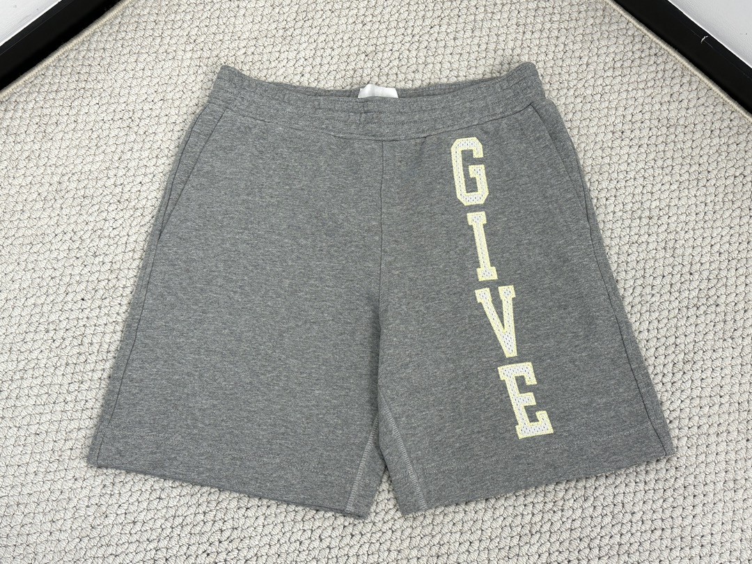Givenchy 纪梵希 logo字母刺绣百慕大短裤 休闲裤 运动裤 灰色 BM515J3YMW-055