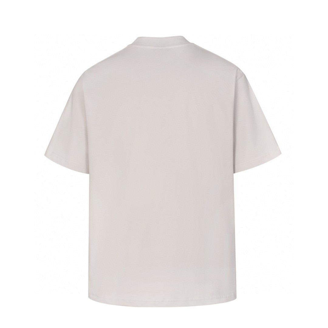 Balenciaga 巴黎世家 IB字母logo反光印花短袖 T恤 圆领 短款 夏季 灰白色