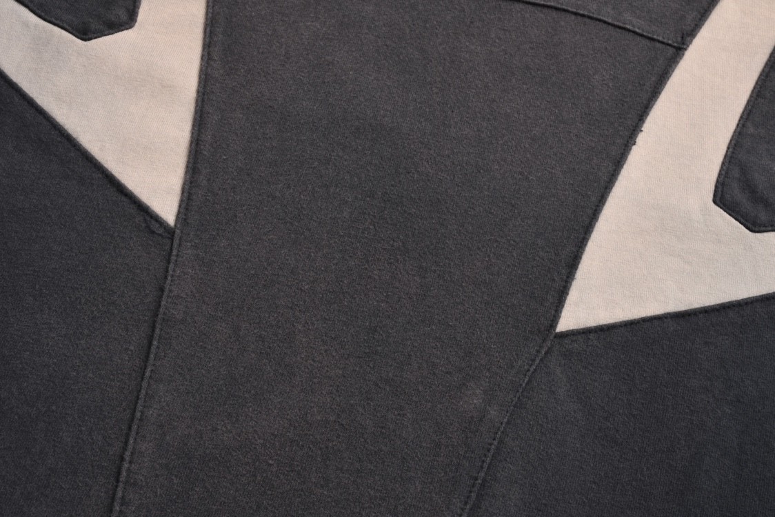 Balenciaga 巴黎世家 重工拼接双环字母logo刺绣短袖 T恤 圆领 短款 夏季 黑色 