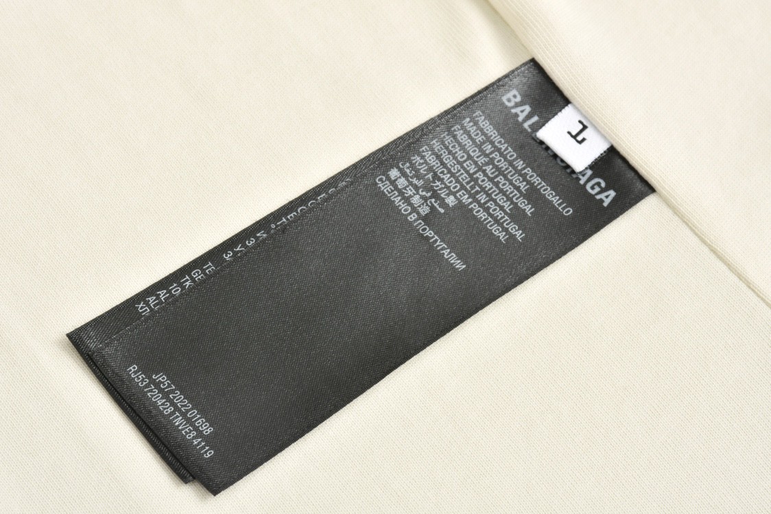 Balenciaga 巴黎世家 方块小字母短袖 T 恤 圆领 夏季 米白色