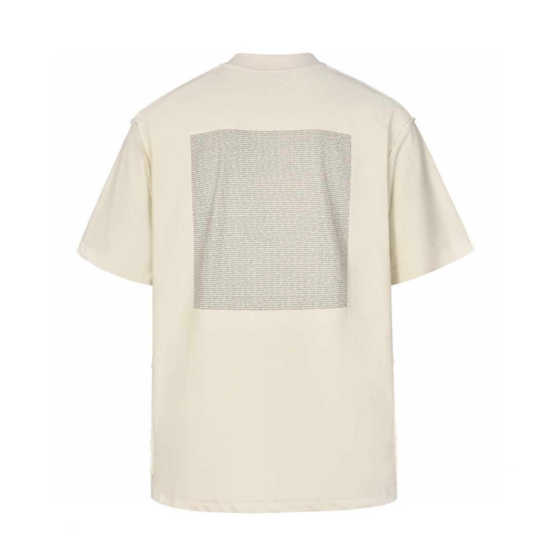 Balenciaga 巴黎世家 方块小字母短袖 T 恤 圆领 夏季 米白色