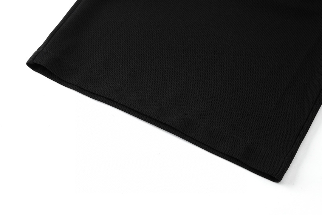 PRADA 普拉达 纯色华夫格抽绳休闲裤 运动裤 裤子 短裤 黑色 