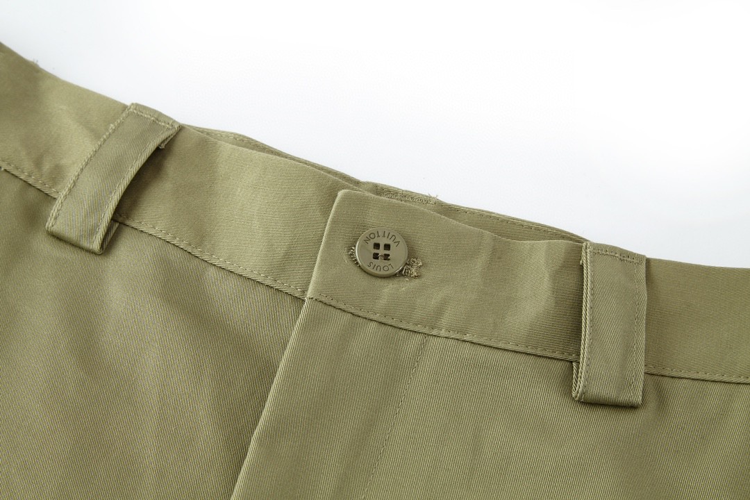 LOUIS VUITTON 路易威登 SS24 菲董联名系列纯色字母刺绣工装裤 休闲裤 长裤 卡其色 1AFJA0