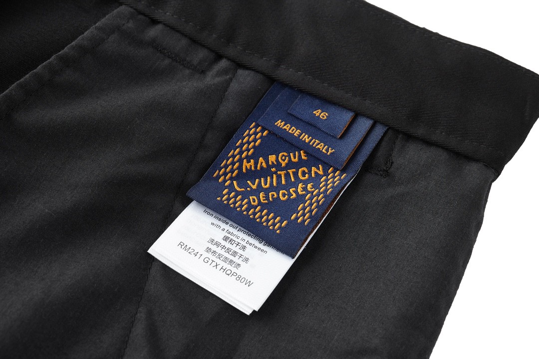 LOUIS VUITTON 路易威登 SS24 菲董联名系列纯色字母刺绣工装裤 休闲裤 长裤 黑色